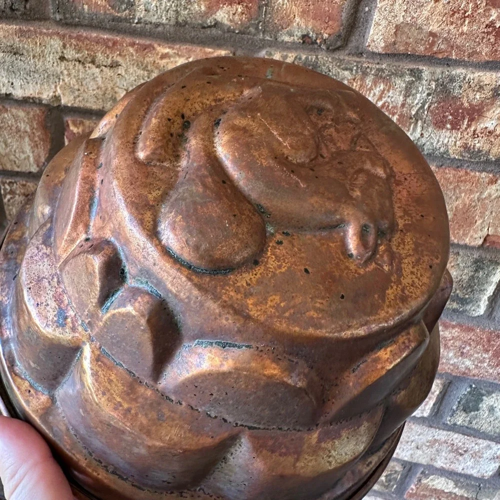 Vintage Copper Squirrel Bundt Cake Mold Wall Hanging Kitchen Decor Rustic
